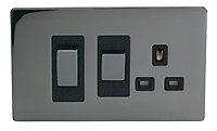 Holder Black Iridium Cooker switch & socket & Black inserts