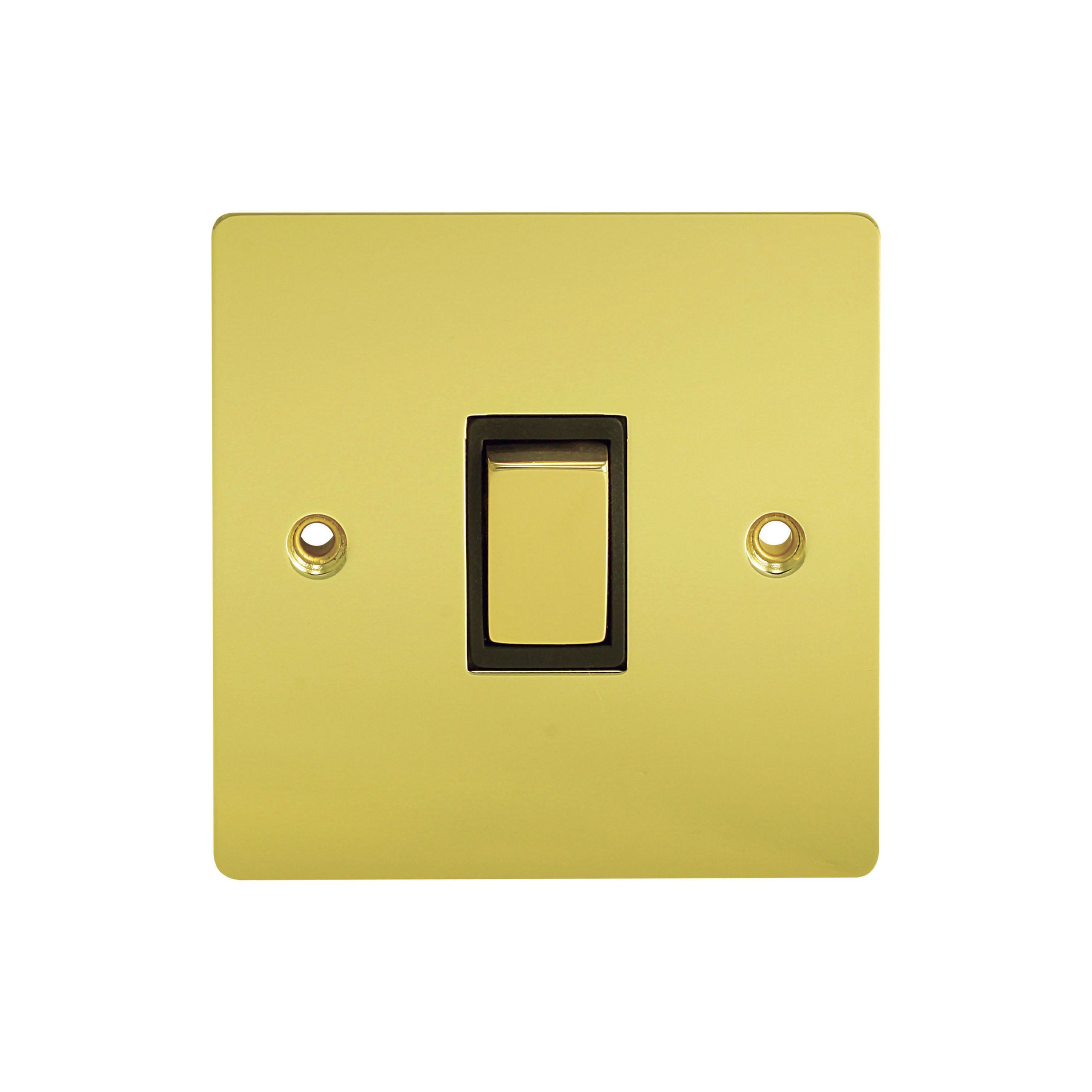 Holder Brass 10A 2 way 1 gang Flat Light Switch | DIY at B&Q