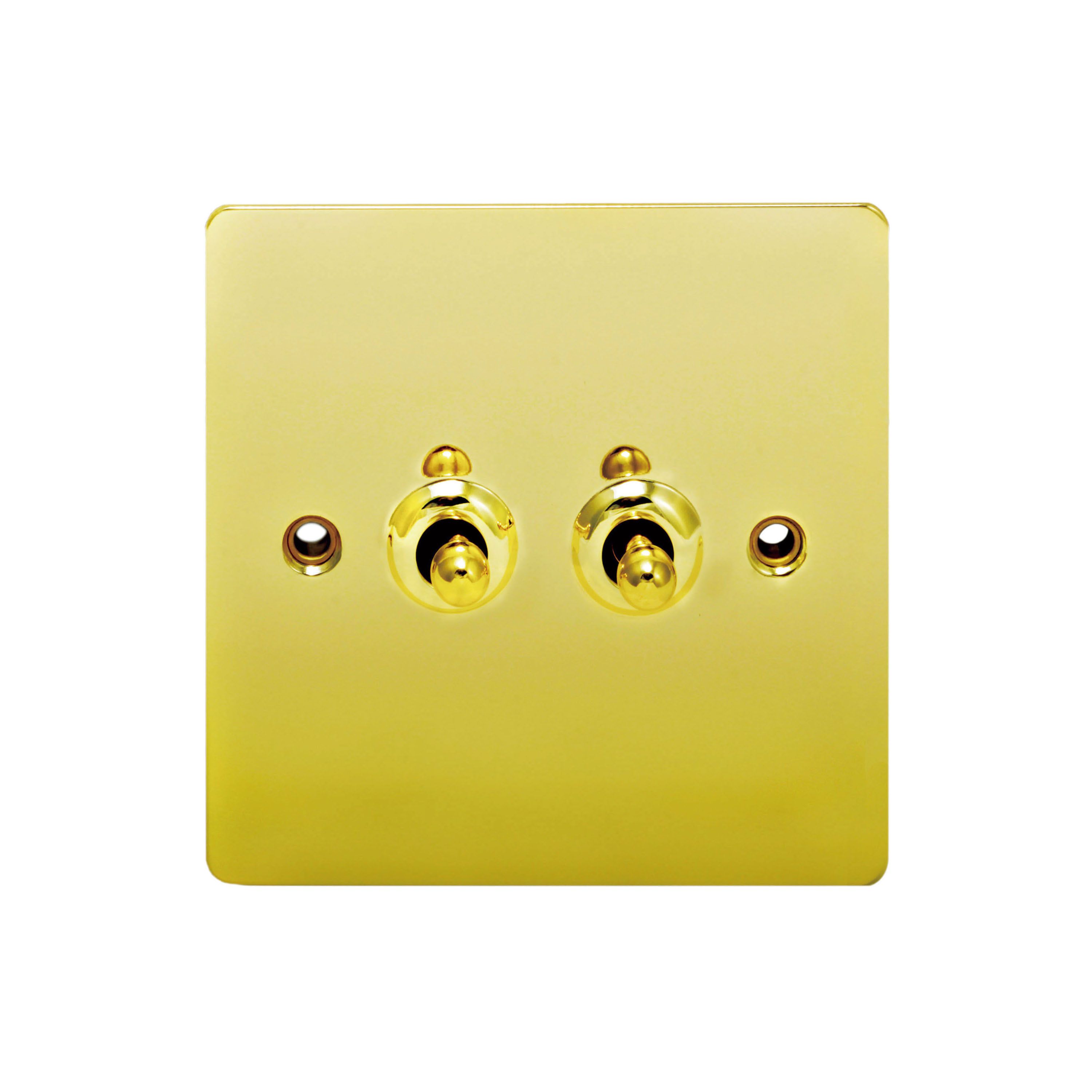 Holder Brass 10A 2 way 2 gang Toggle Switch