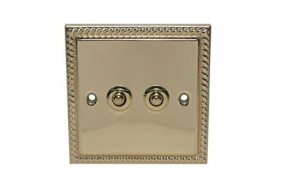 Holder Brass 10A 2 way Double toggle light Switch