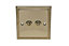 Holder Brass 10A 2 way Raised Double toggle light Switch