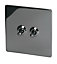 Holder Nickel 10A 2 way Raised Double light Switch