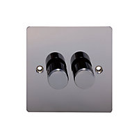 Holder Nickel Flat profile Double 2 way Dimmer switch