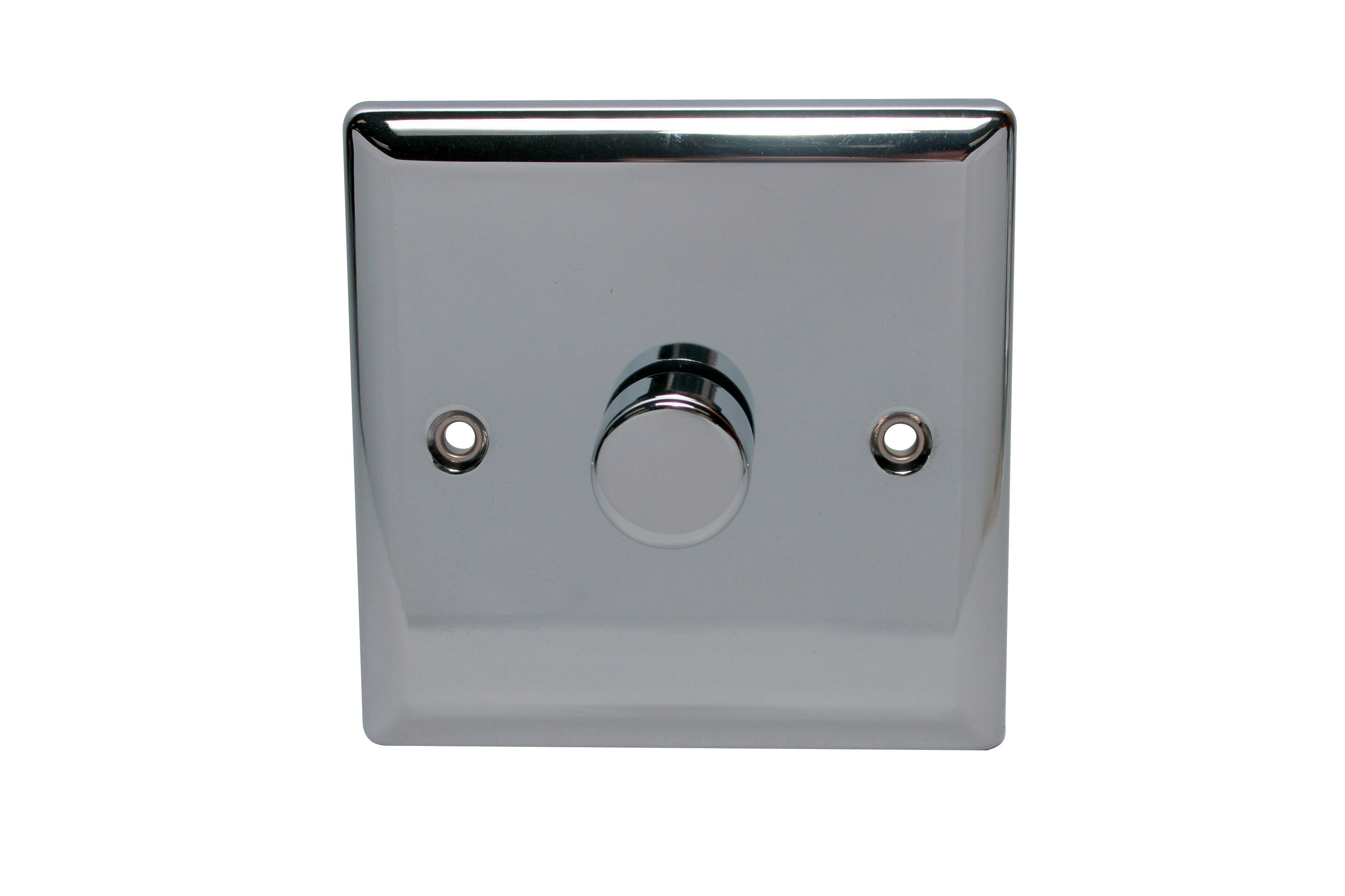 Holder Raised Gloss Silver Chrome effect 1 gang profile Single Dimmer switch