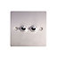 Holder Stainless steel effect Double 10A 2 way Toggle Switch