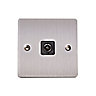 Holder Stainless steel effect Flat Coaxial socket