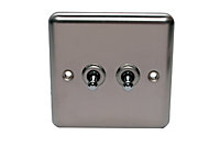 Holder Steel 10A 2 way 1 gang Raised Toggle Switch