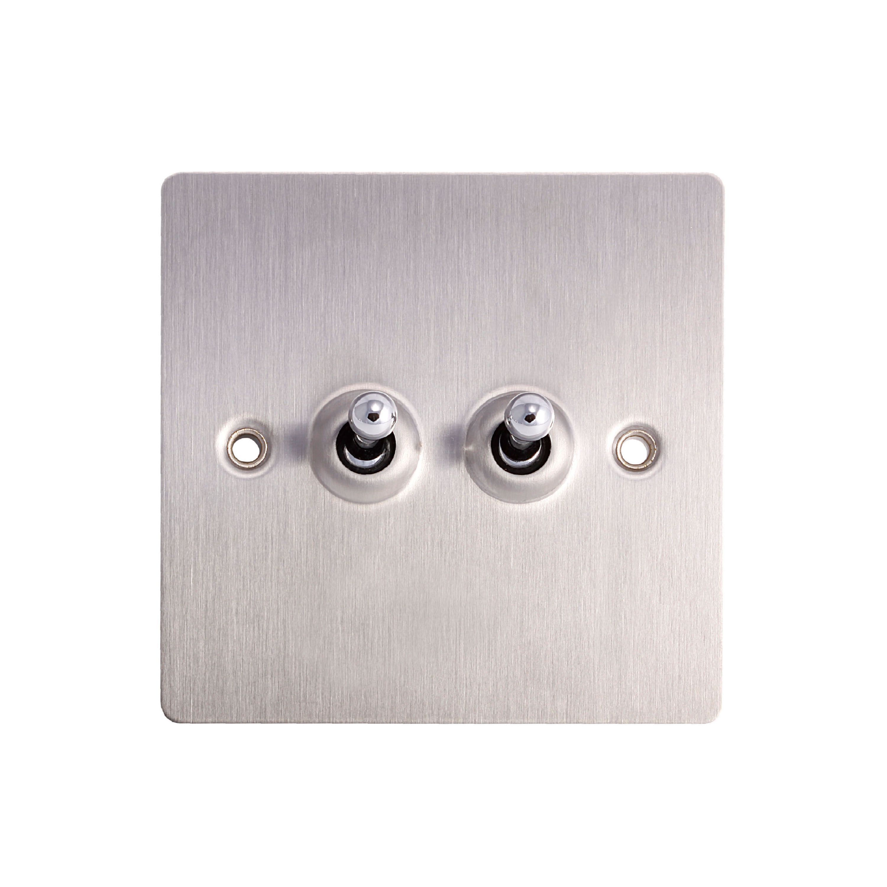 Holder Steel 10A 2 way 2 gang Toggle Switch