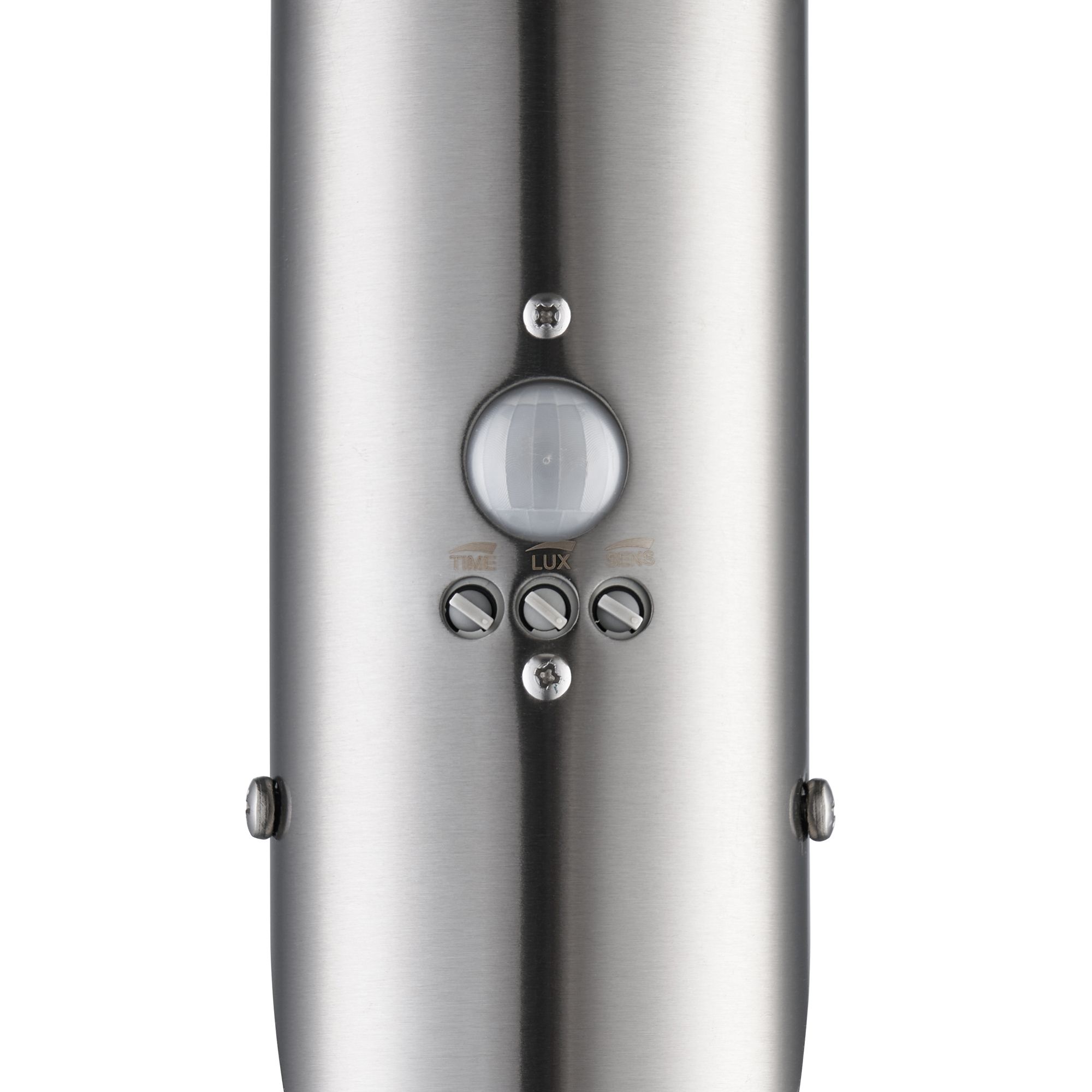 Hollis Fixed Matt Stainless Steel PIR Motion sensor Outdoor Contemporary Slanted Wall light 15W