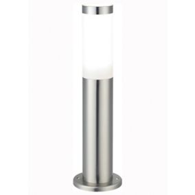 Hollis Stainless Steel Mains-powered 1 lamp Outdoor Post light (H)450mm