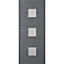 Holma 5 panel Frosted Double glazed Modern Pre-painted Anthracite Timber LH & RH External Front door, (H)1981mm (W)762mm