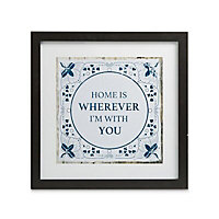 Home is with you Black Framed print (H)335mm (W)335mm