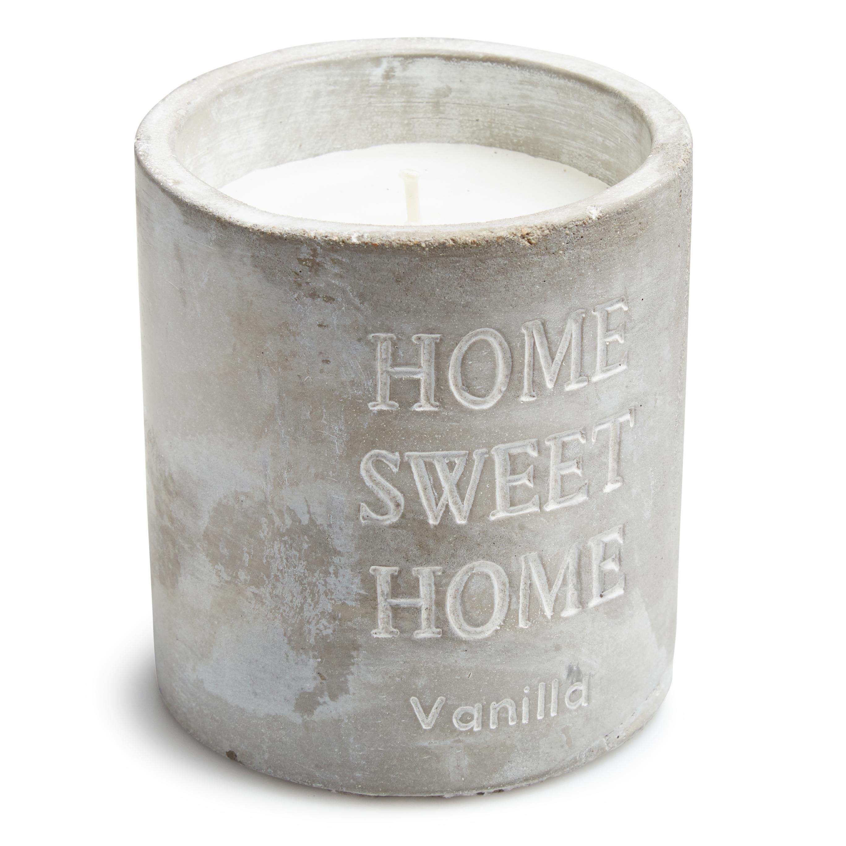 Home Sweet Home Concrete Vanilla Jar Candle | DIY At B&Q