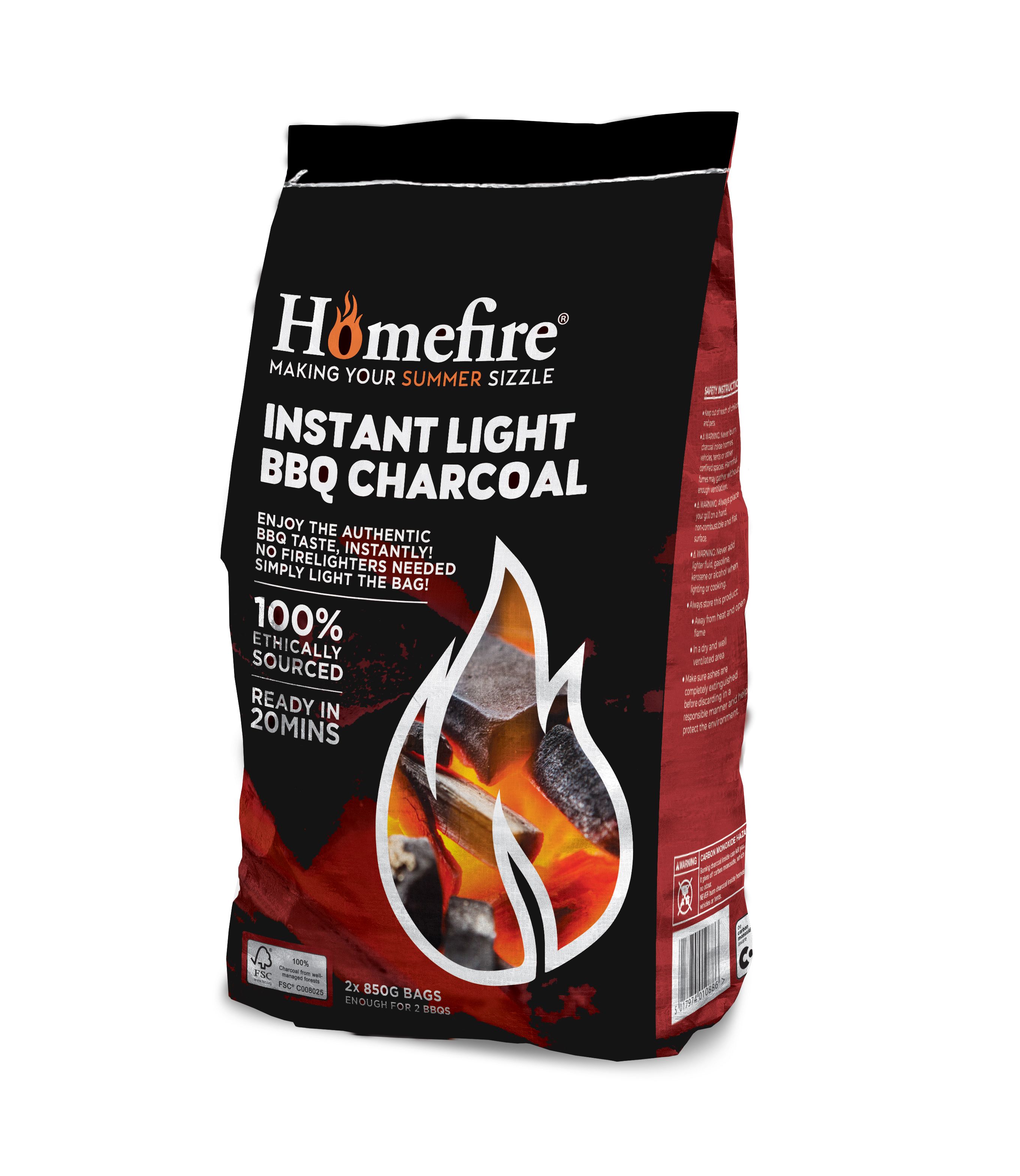 Homefire Instant Light Lumpwood charcoal, 1.7kg DIY at B&Q