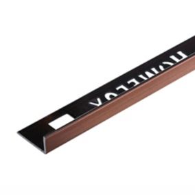 Homelux Polished Copper effect 12.5mm Straight Aluminium Tile trim