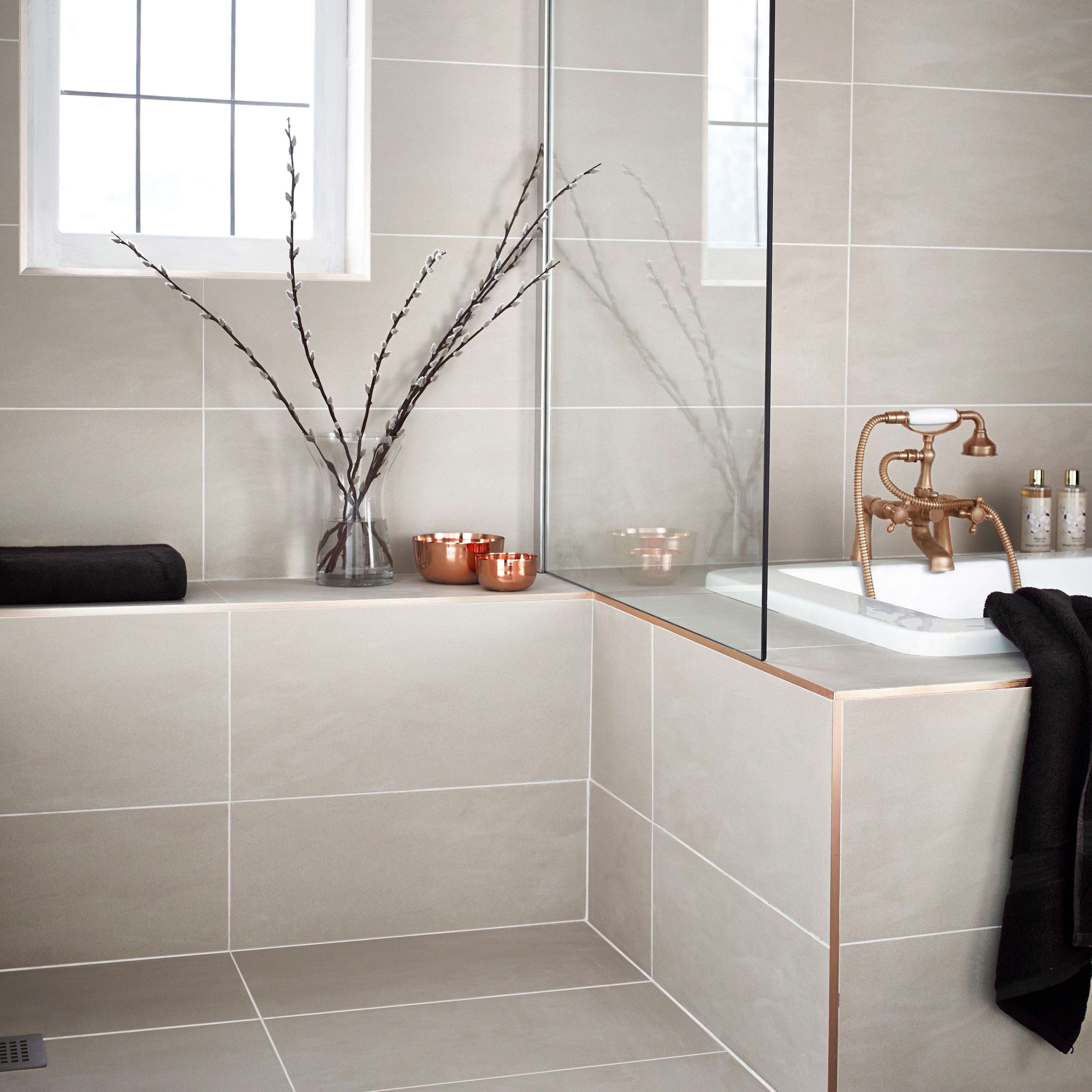 Homelux Polished Copper effect 12.5mm Straight Aluminium Tile trim