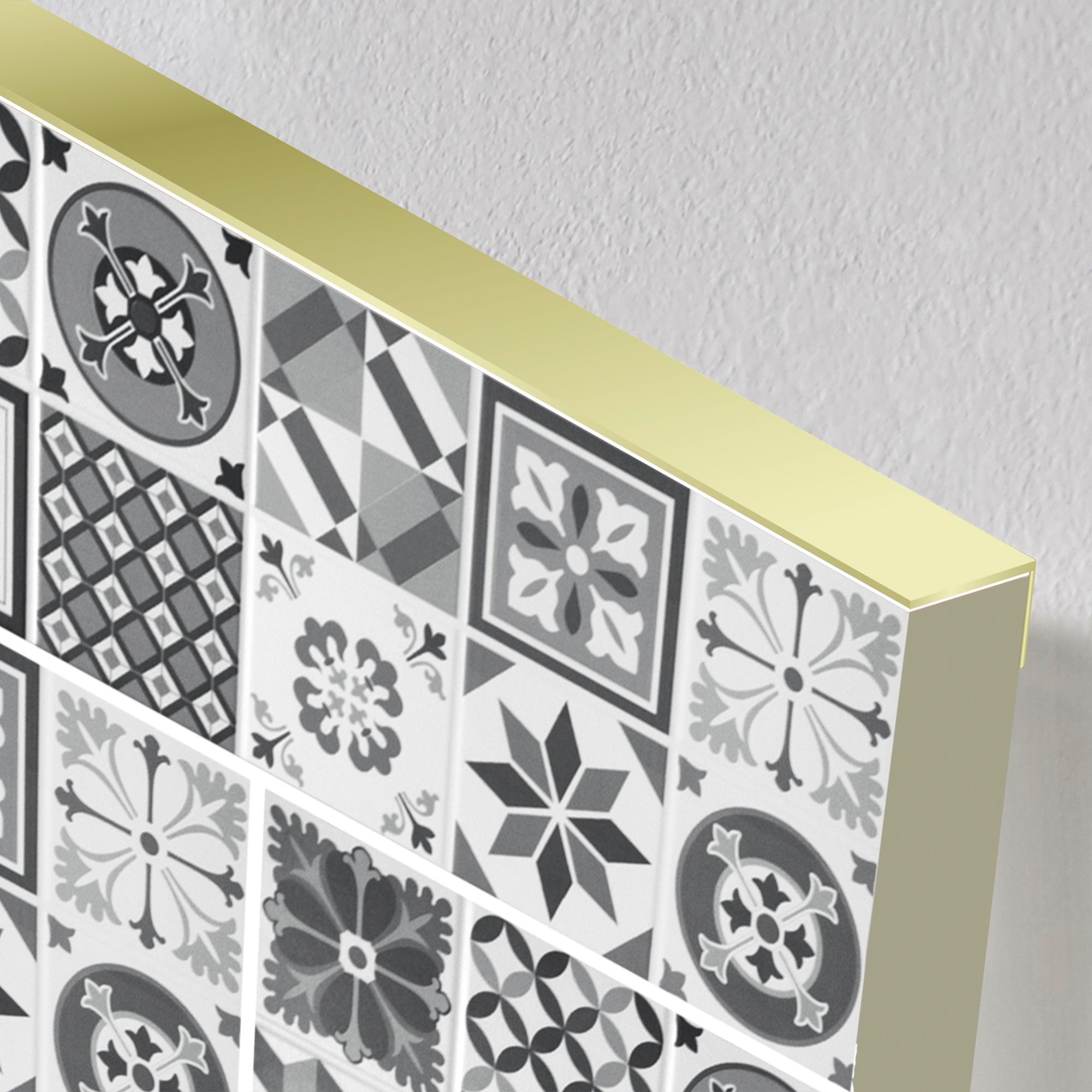 Homelux Polished Light Brushed Gold effect 8mm Straight Aluminium Tile trim