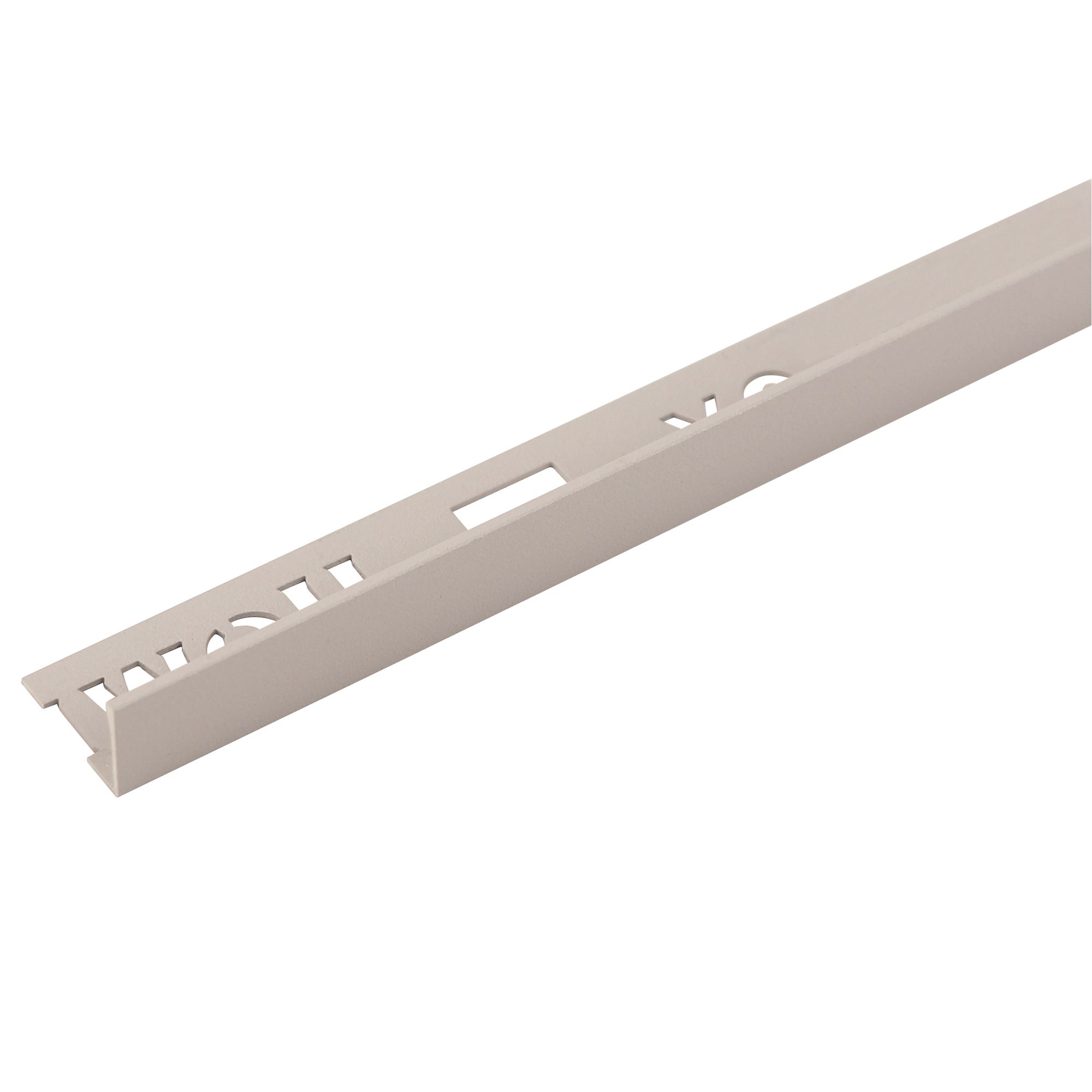Homelux Polished Pewter effect 12.5mm Straight Aluminium Tile trim