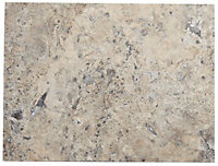 Honed & filled Grey Matt Patterned Stone effect Wall & floor Tile Sample