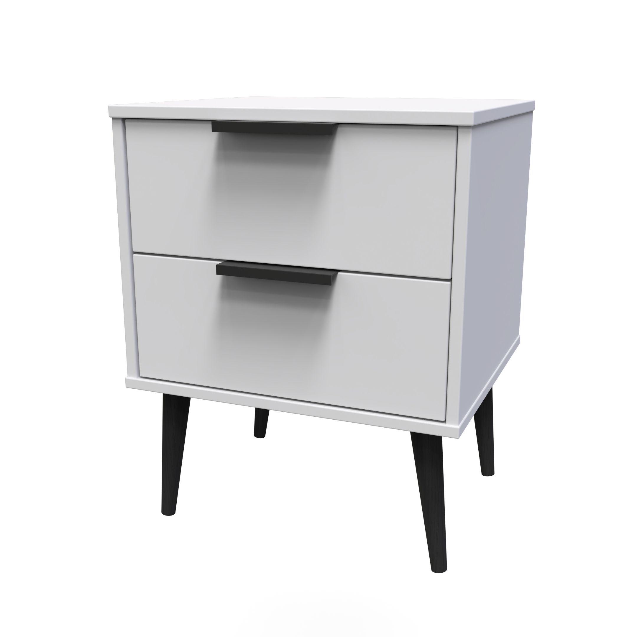 Hong Kong Matt grey 2 Drawer Ready assembled Bedside chest (H)505mm (W ...