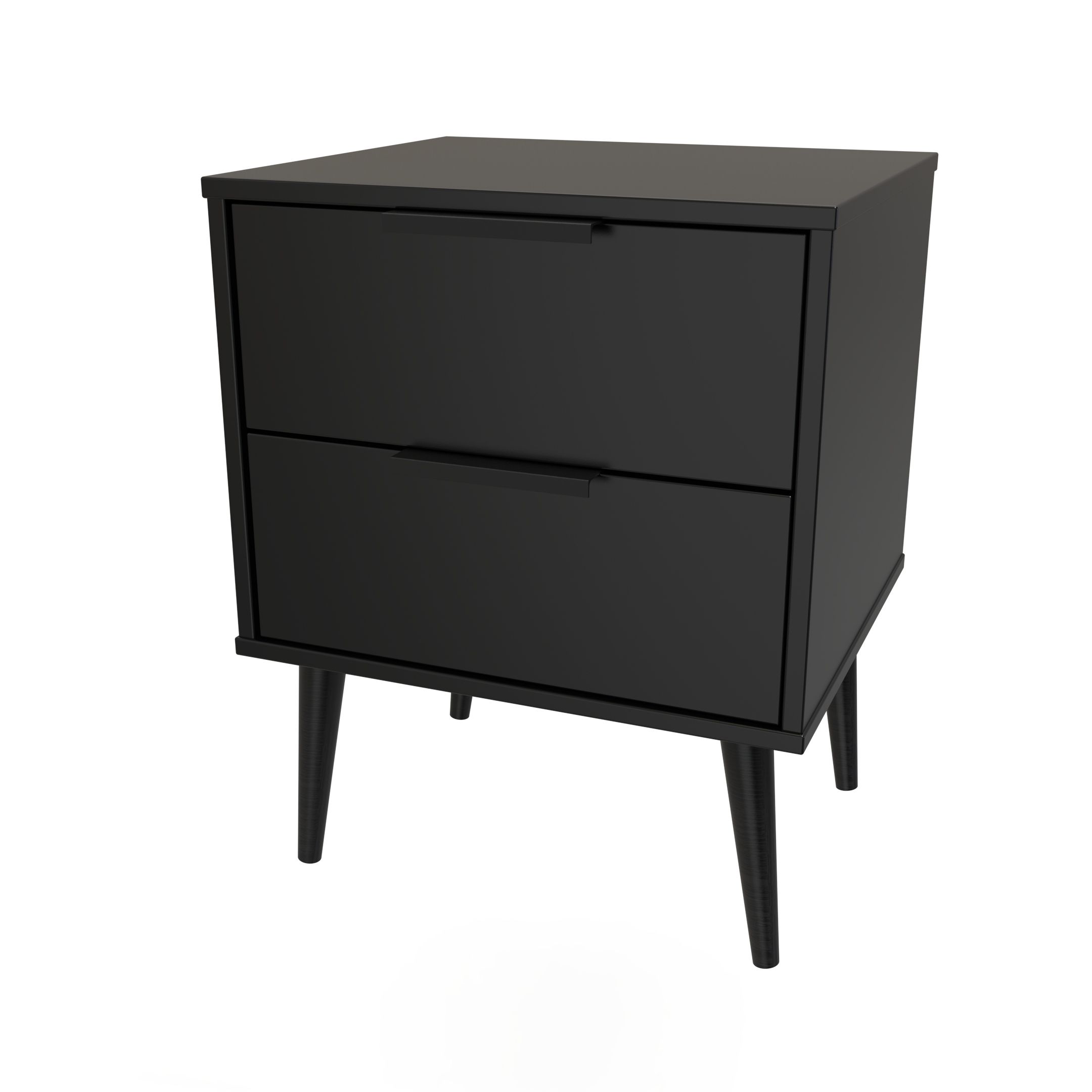 Hong Kong Ready assembled Matt black 2 Drawer Smart Bedside chest (H)505mm (W)395mm (D)415mm