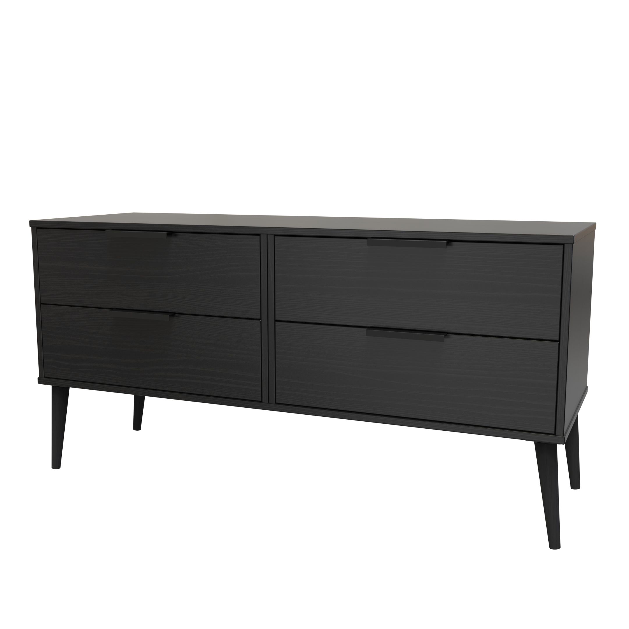 Hong Kong Ready assembled Matt black 4 Drawer Chest of drawers (H)505mm (W)1120mm (D)415mm