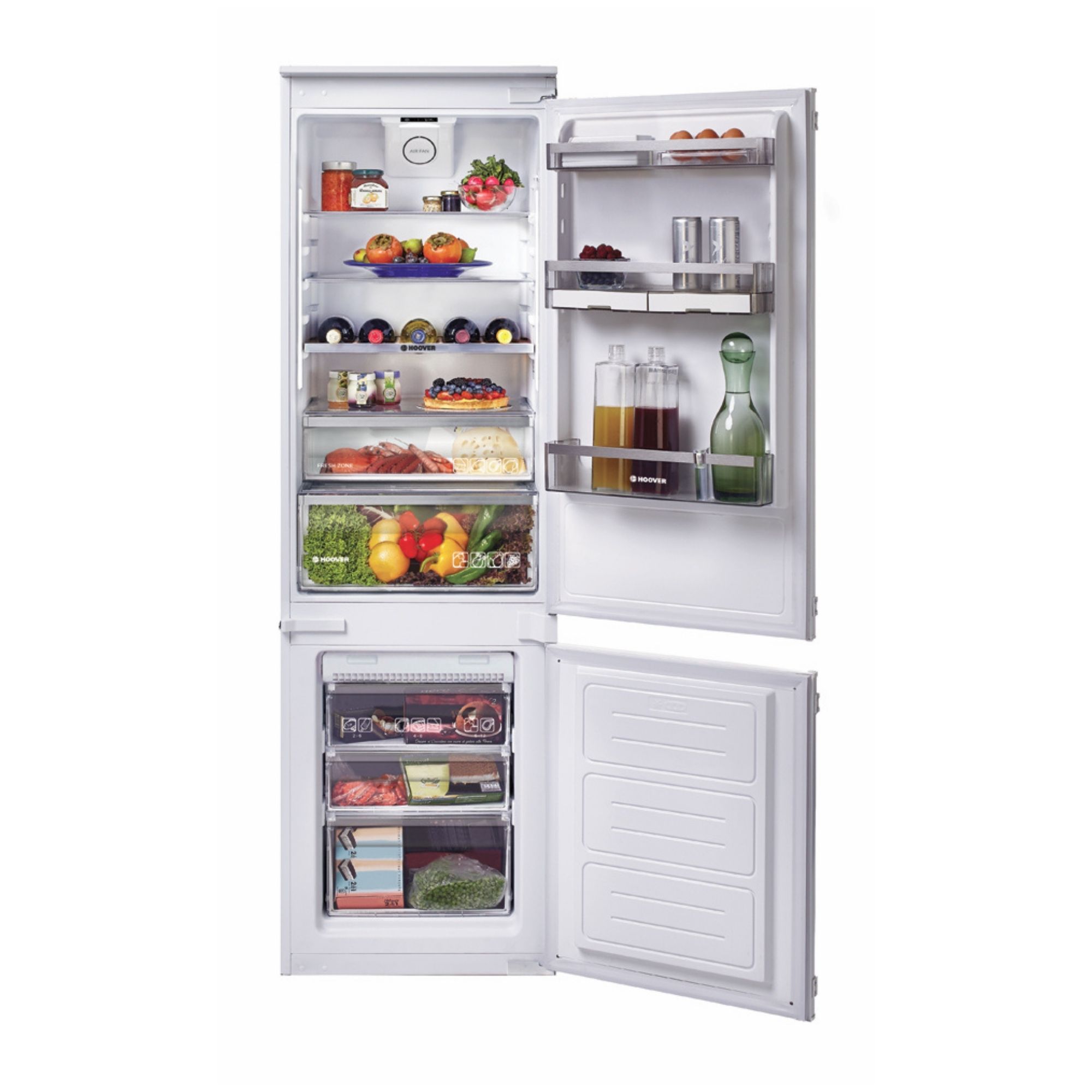 Hoover BHBF172NUK 70:30 Integrated Frost free Fridge freezer - White
