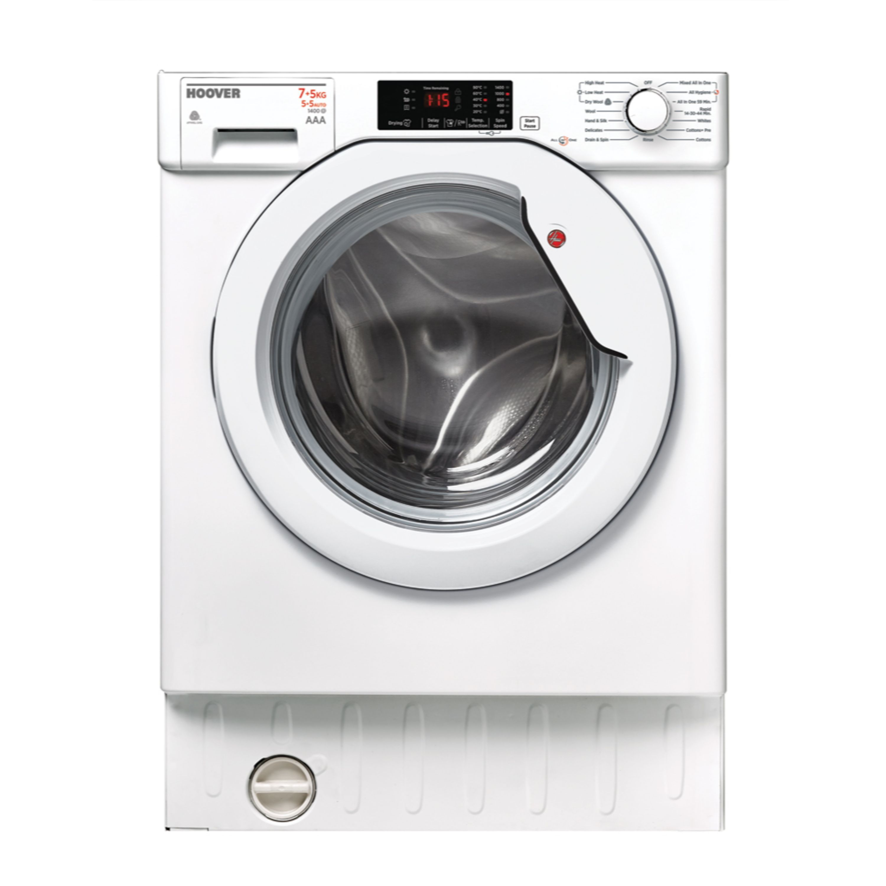Hoover HBWD 7514DA-80 White Built-in Condenser Washer dryer | DIY at B&Q