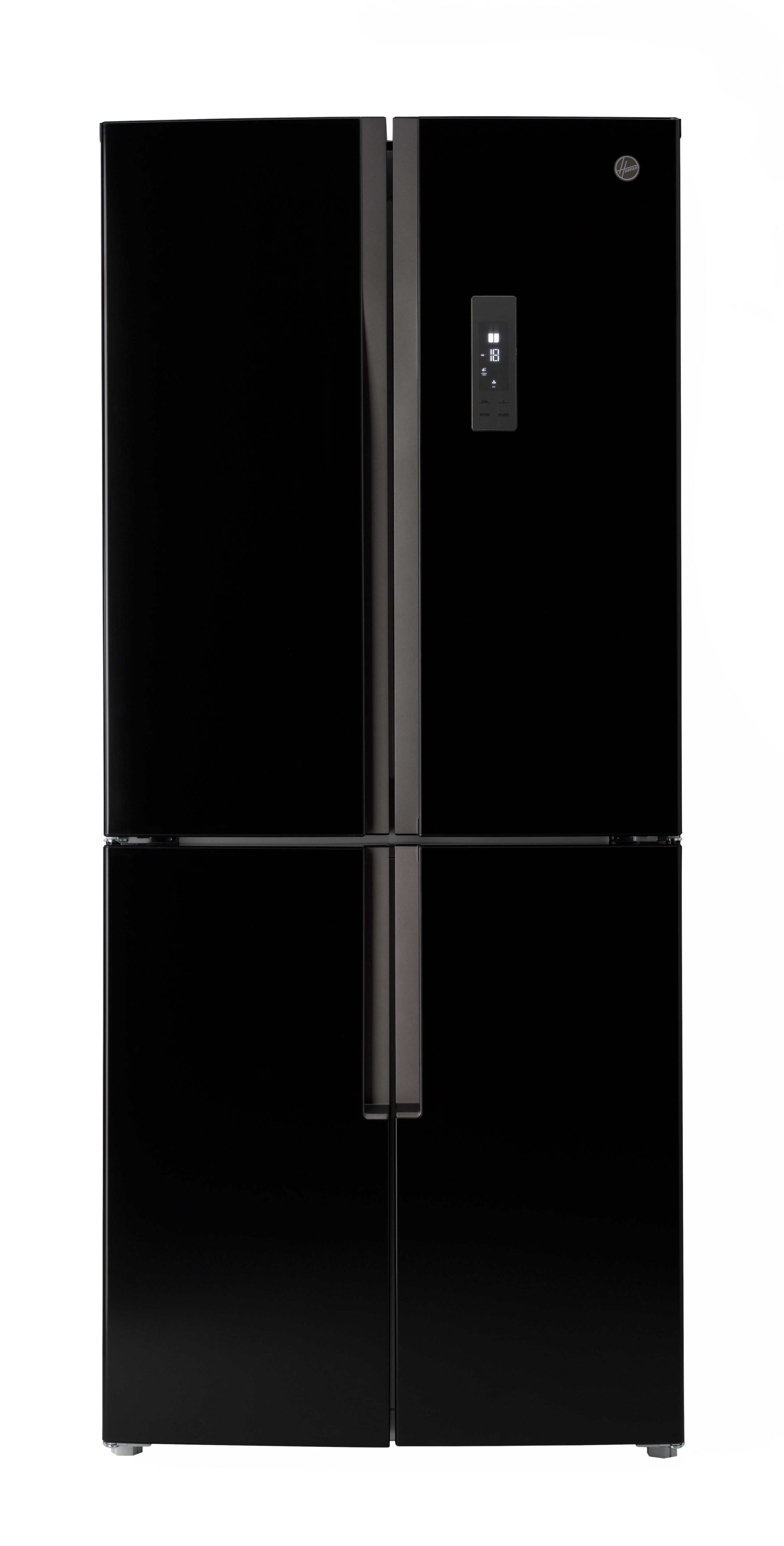 Hoover HFDN 180BK American style Freestanding Frost free Fridge freezer - Black