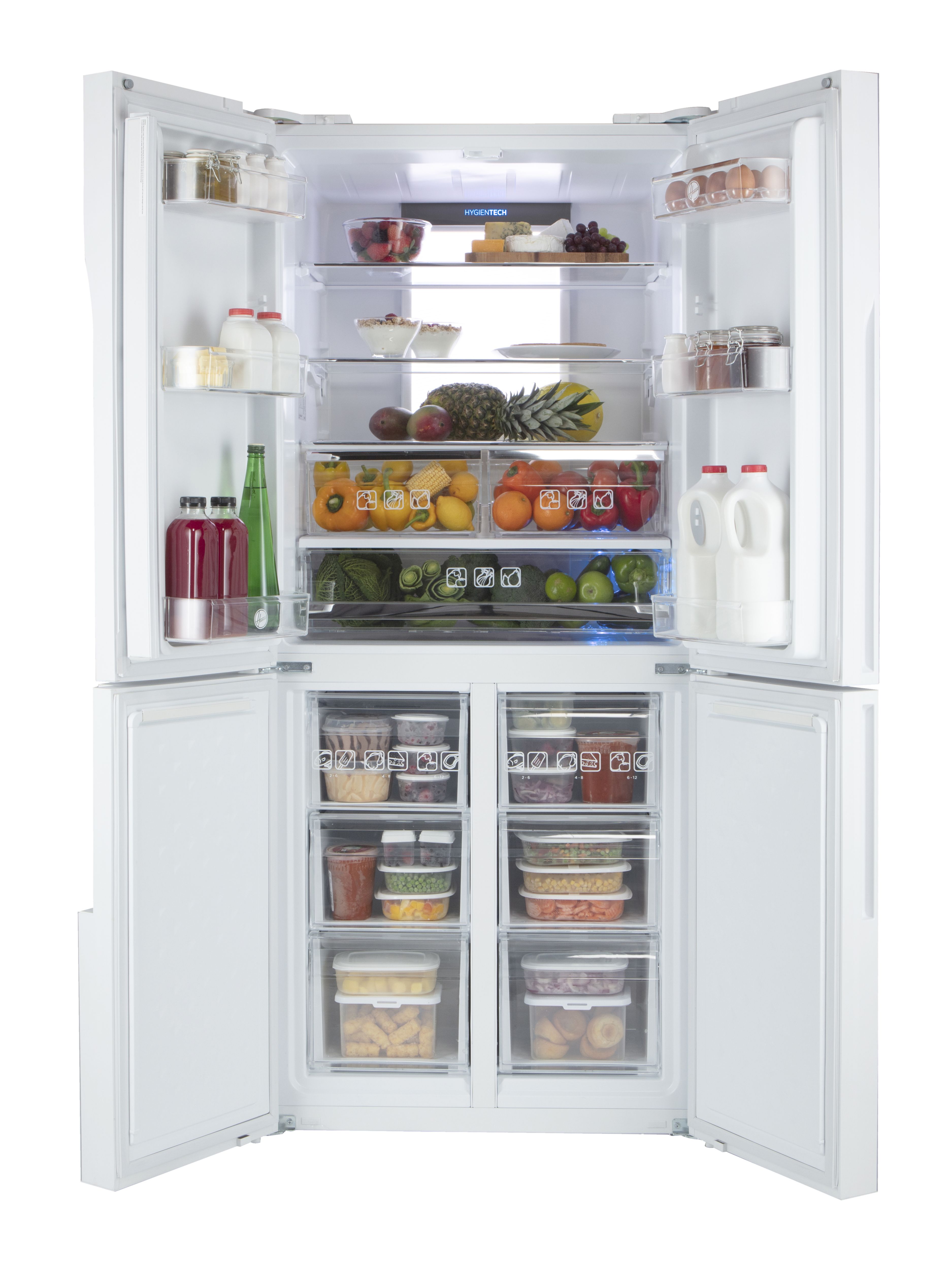 Hoover HFDN 180UK American style Freestanding Frost free Fridge freezer - White