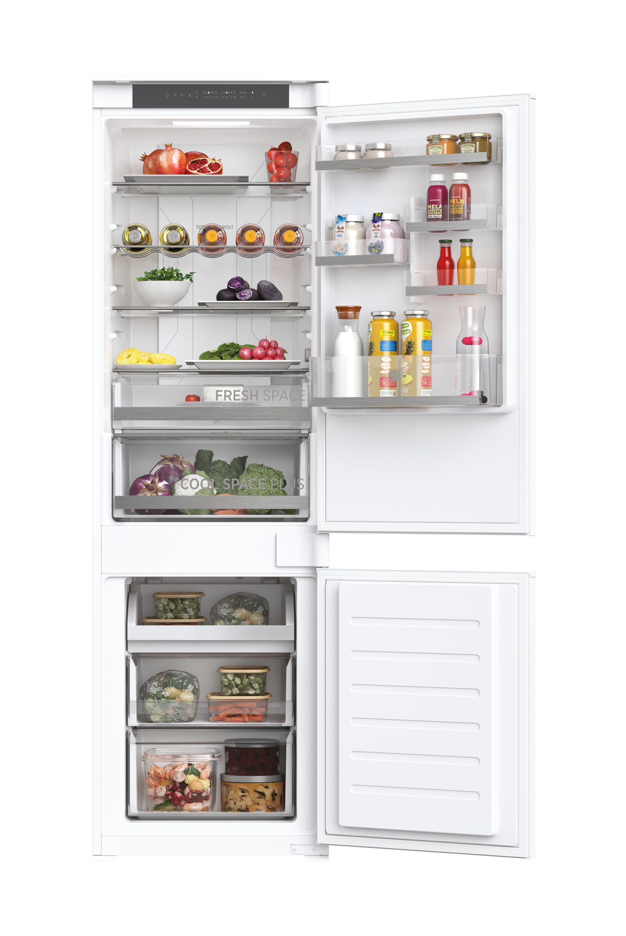 Hoover HFTNF5518EW-1 70:30 Integrated Frost free Fridge freezer - White