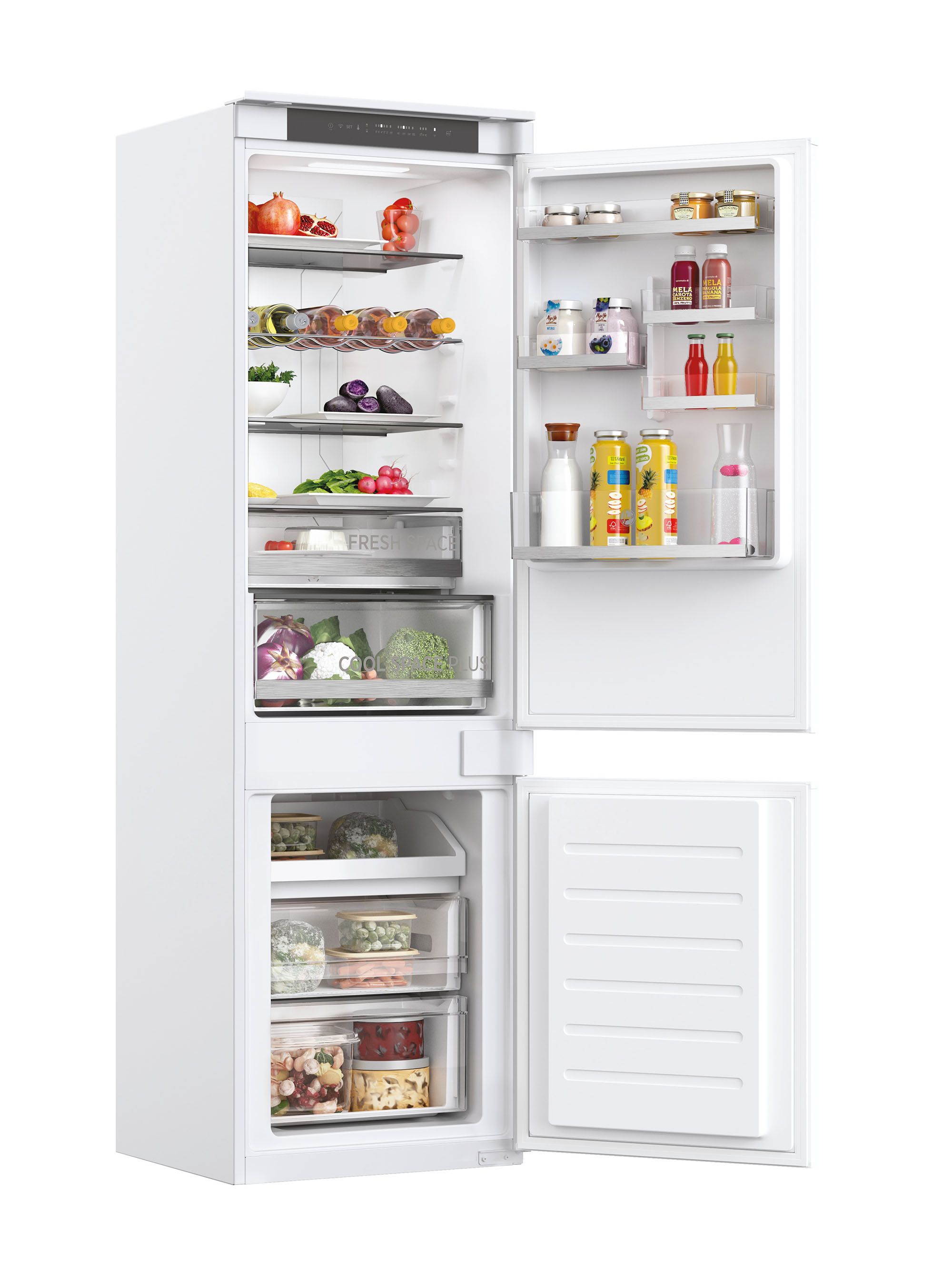 Hoover HFTNF5518EW-1 70:30 Integrated Frost free Fridge freezer - White