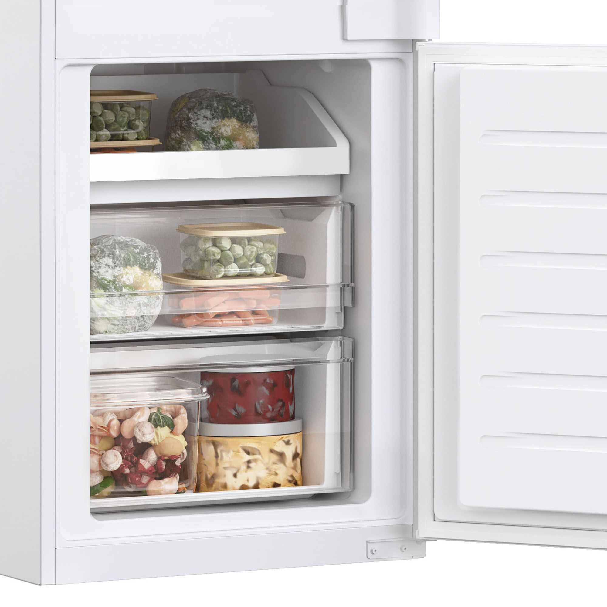 Hoover HFTNF5518EW-1 70:30 Integrated Frost free Fridge freezer - White