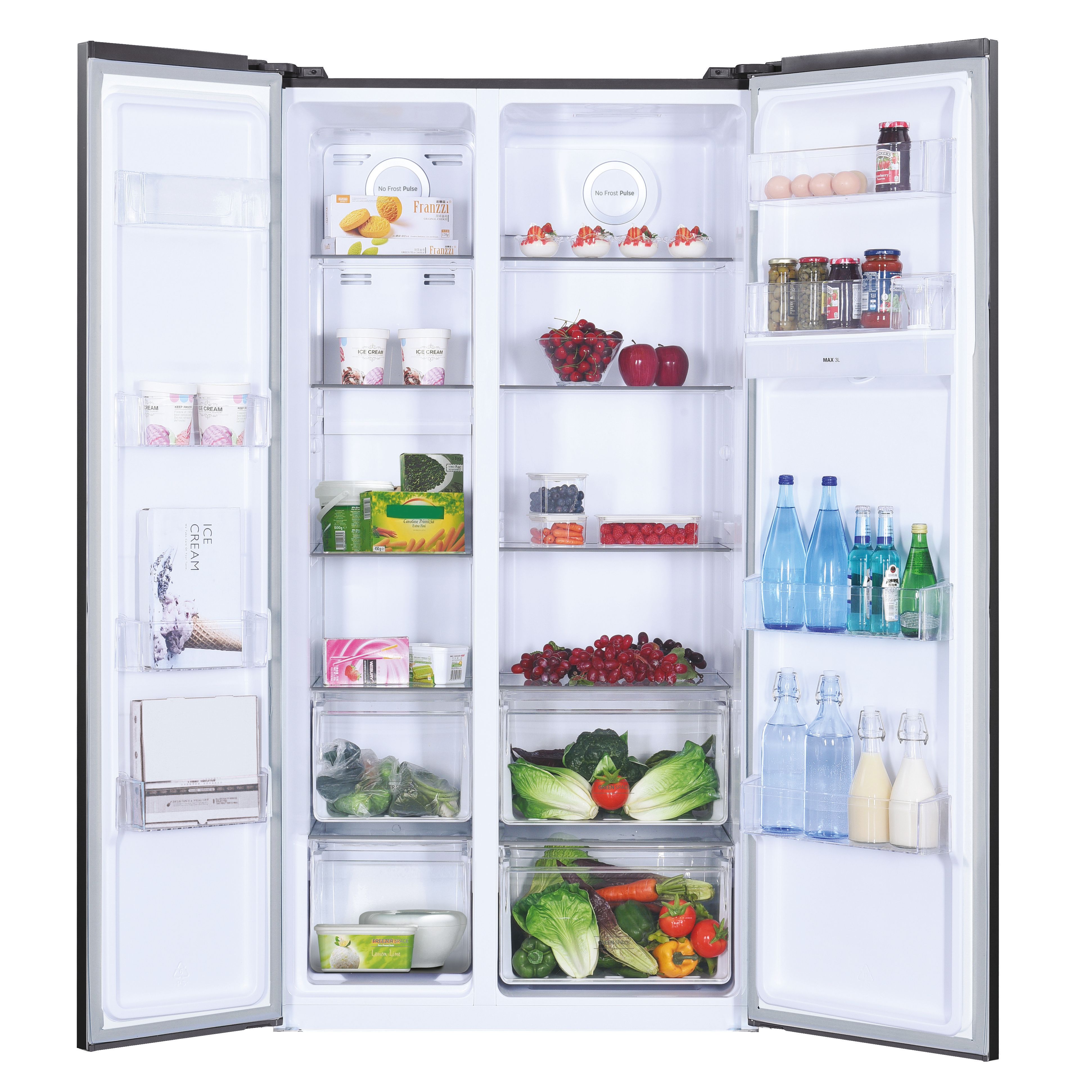 Hoover HHSBSO 6174BWDK 70:30 American style Freestanding Frost free Fridge freezer - Black