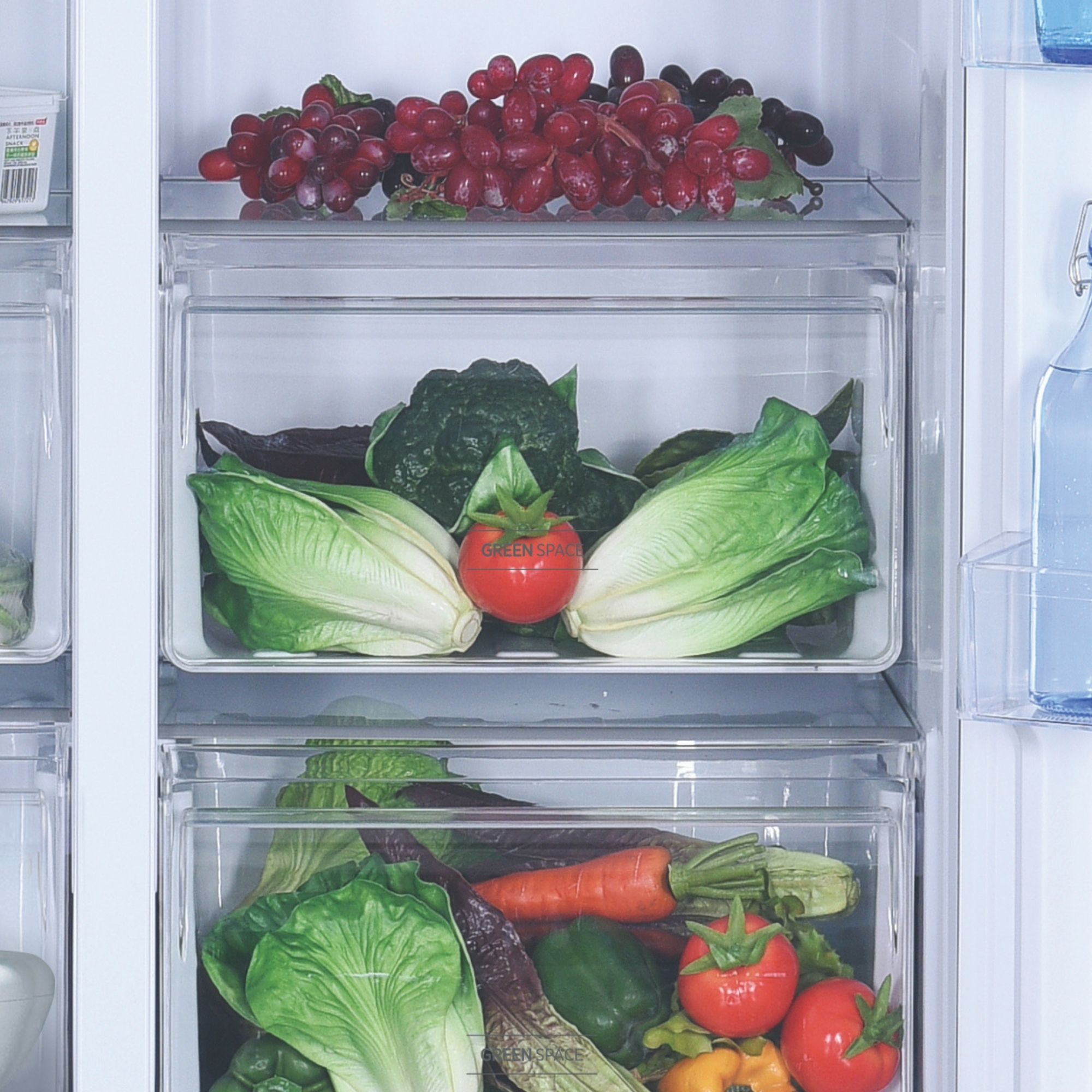 Hoover HHSBSO6174XK American style Freestanding Frost free Fridge freezer - Stainless steel silver effect