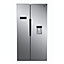 Hoover HHSBSO6174XWDK American style Freestanding Frost free Fridge freezer - Stainless steel silver effect
