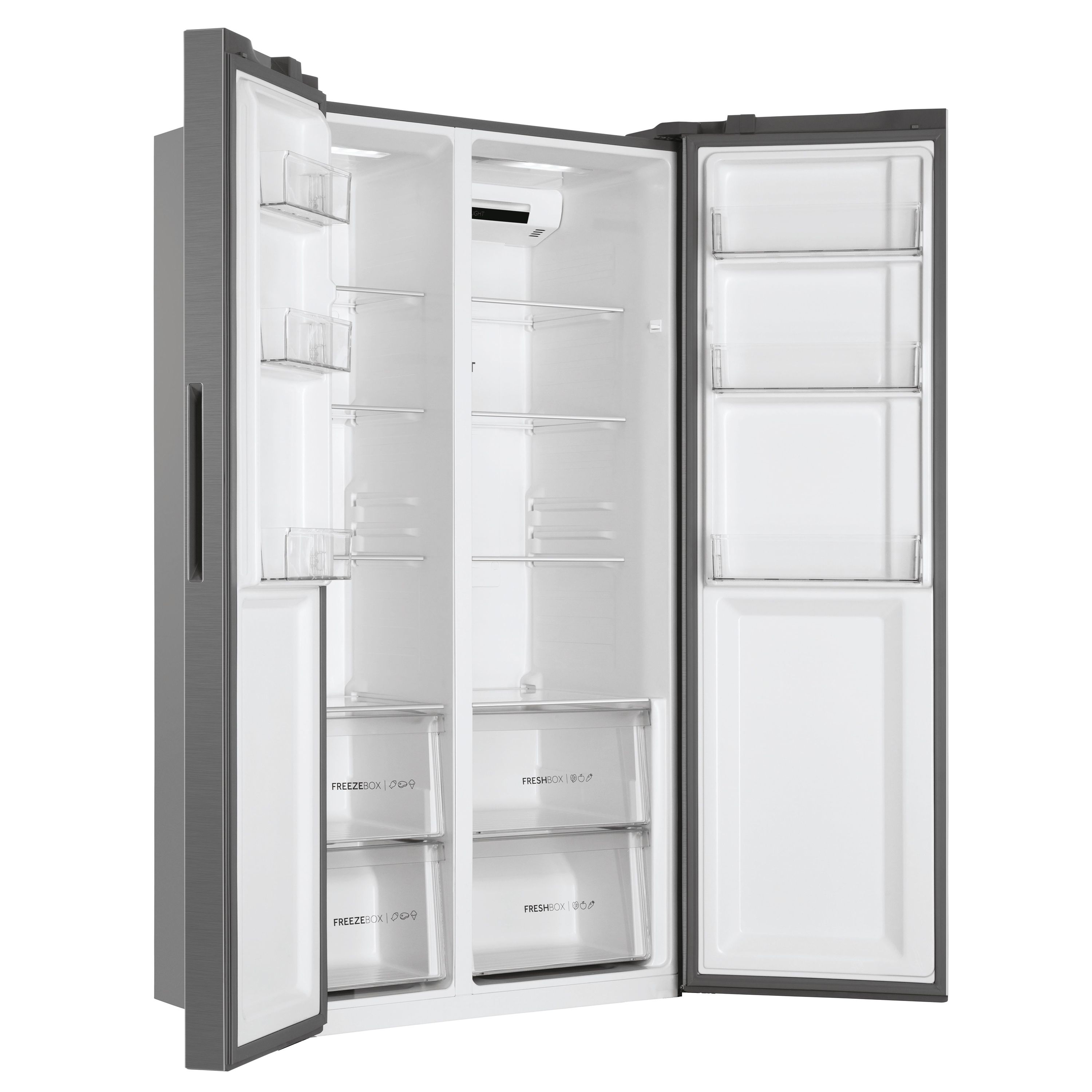 Hoover HHSF918F1XK 70:30 American style Freestanding Frost free Fridge freezer - Silver effect