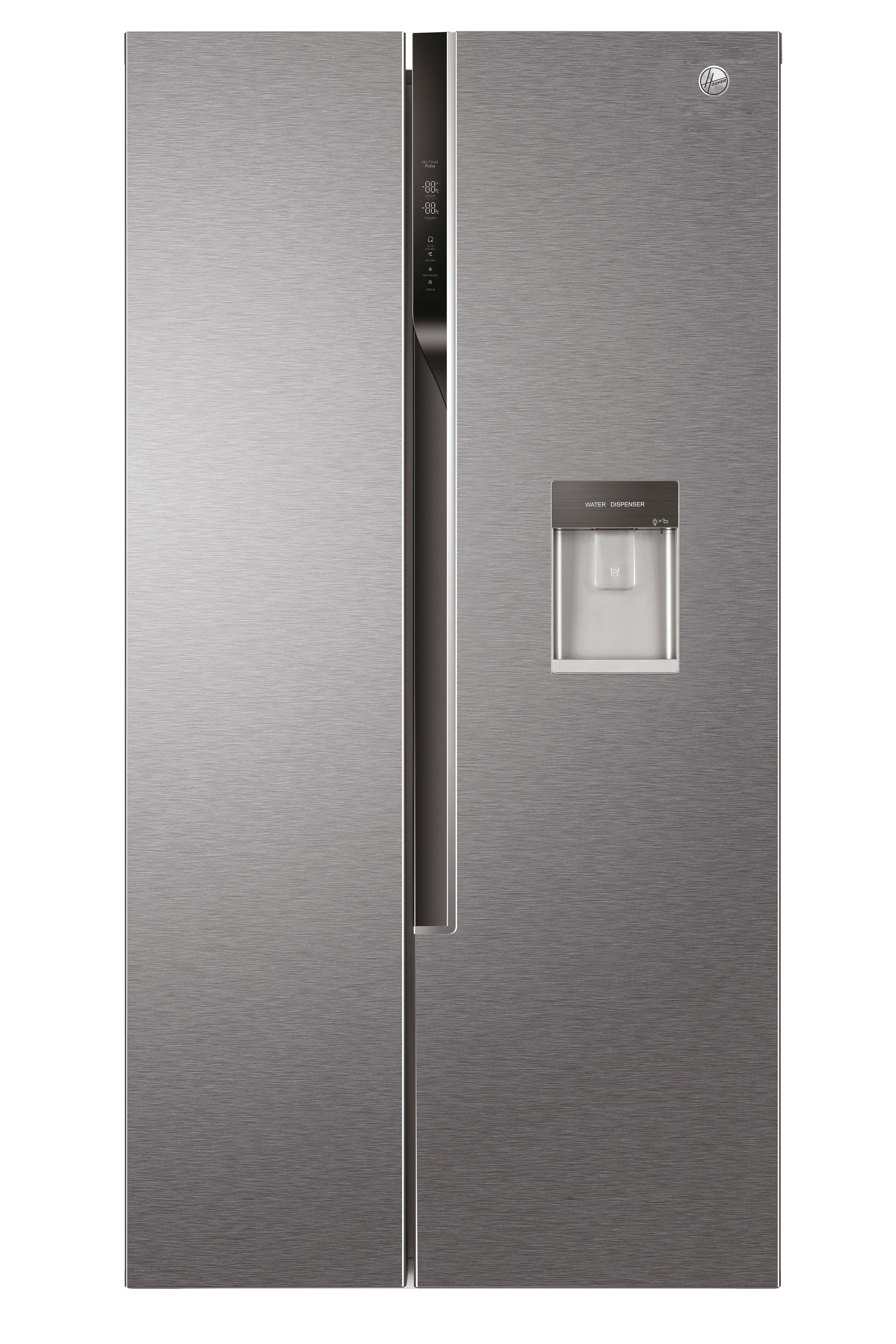 Hoover HHSWD918F1XK 70:30 American style Freestanding Frost free Fridge freezer - Silver effect