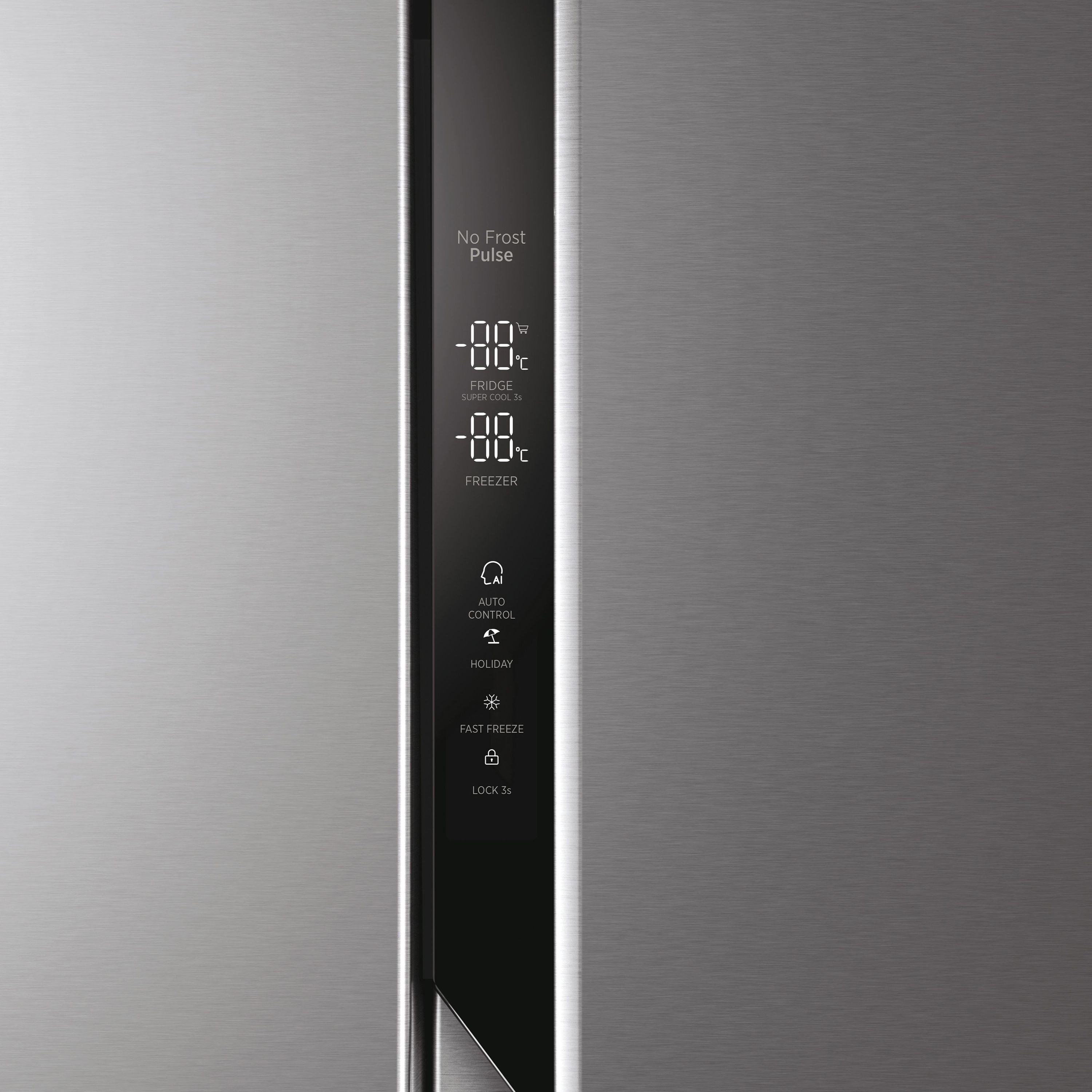 Hoover HHSWD918F1XK 70:30 American style Freestanding Frost free Fridge freezer - Silver effect