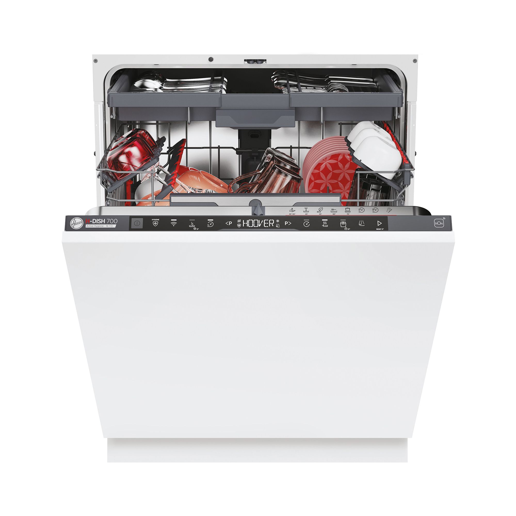 Buy Hoover HIB1 6B2S3FS-80 Built-In Fully Integrated Dishwasher  (HIB16B2S3FS-80) - Silver Control Panel