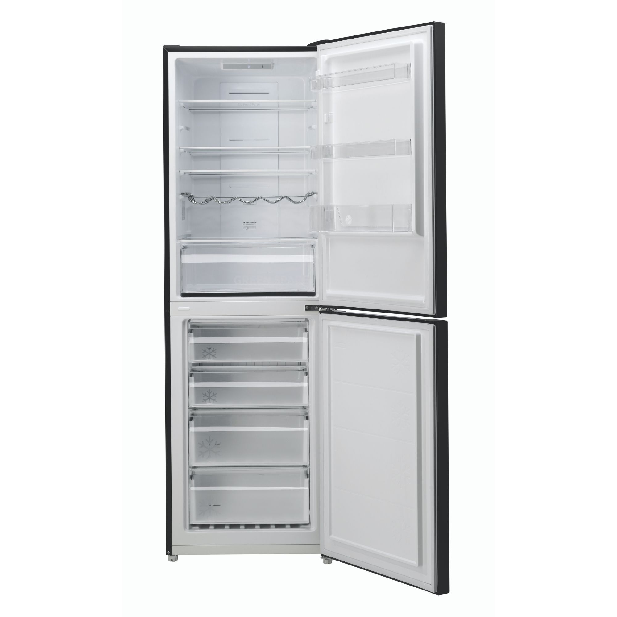 Hoover HMNB6182B5KN 50:50 Classic Freestanding Frost free Fridge freezer - Black metallic effect