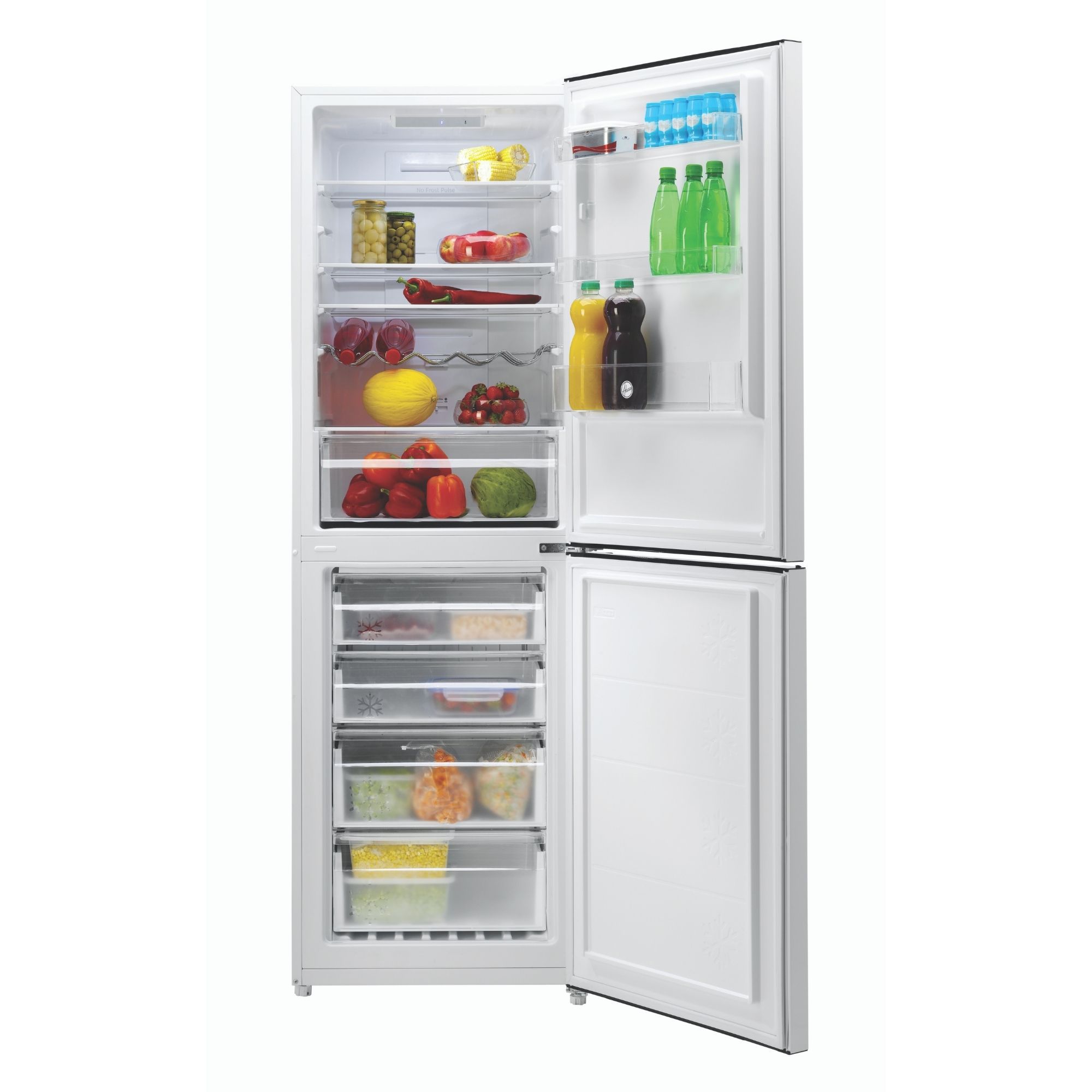 Hoover HMNB6182W5KN 50:50 Classic Freestanding Frost free Fridge freezer - White metallic effect