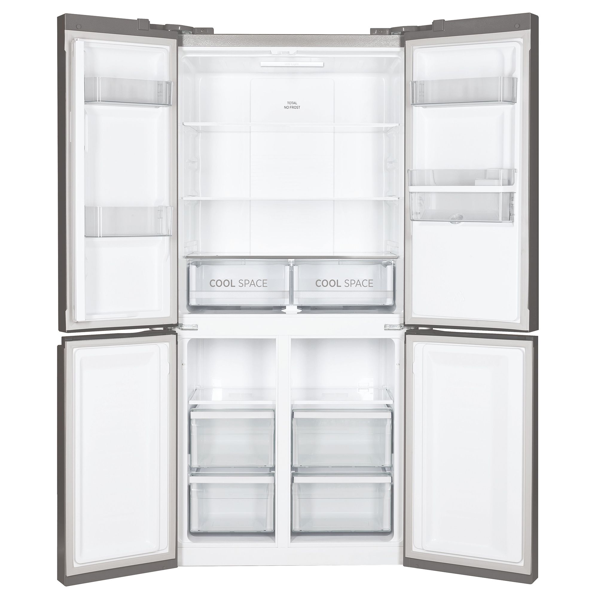 Hoover HSC818FXWDK 70:30 American style Freestanding Frost free Fridge freezer - Silver effect