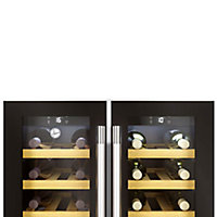 Hoover HWCB60D UK/N Black Stainless steel effect 38 bottles Wine cooler