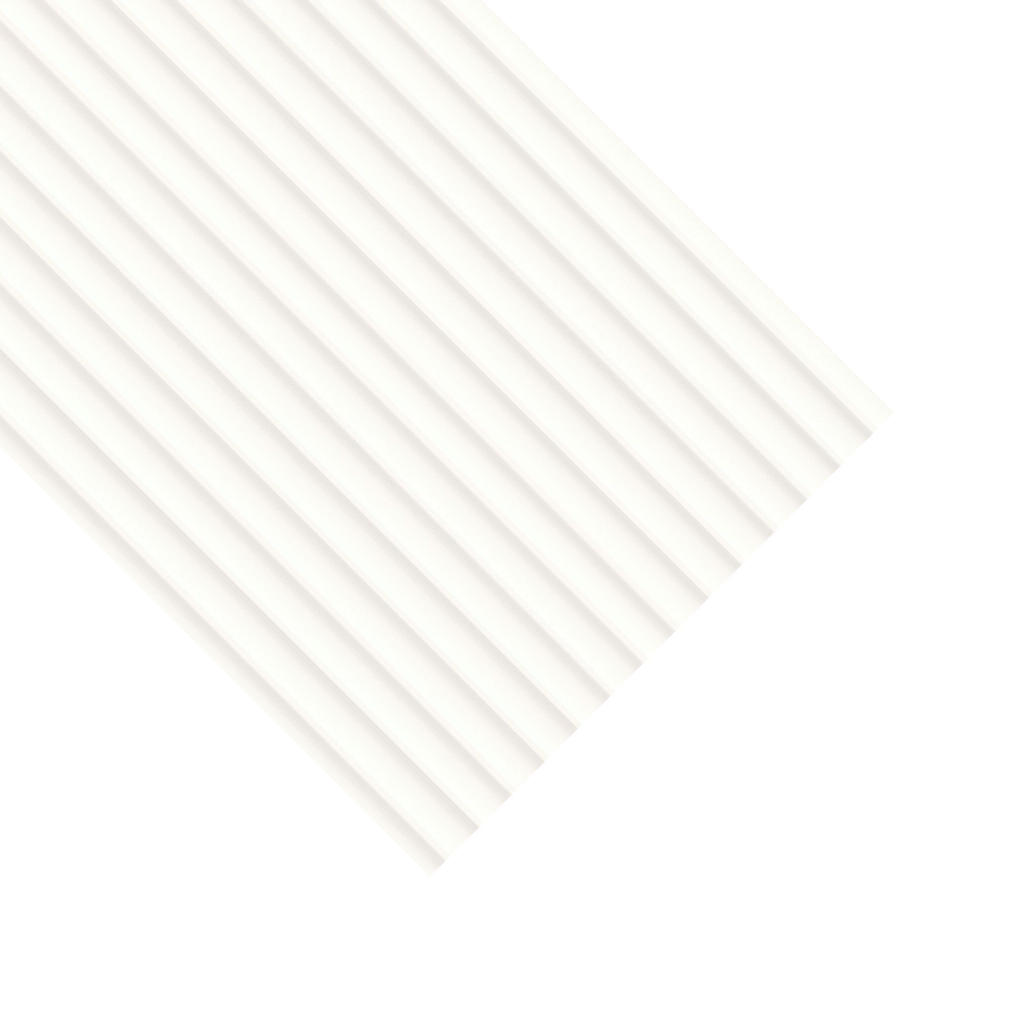 Hopi White Gloss Fluted 3D Décor Textured Ceramic Indoor Wall tile, Pack of 7, (L)598mm (W)298mm
