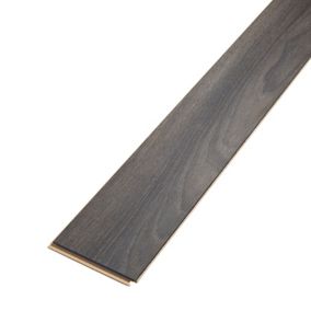 Horsham Grey Gloss Oak effect Laminate Flooring Sample