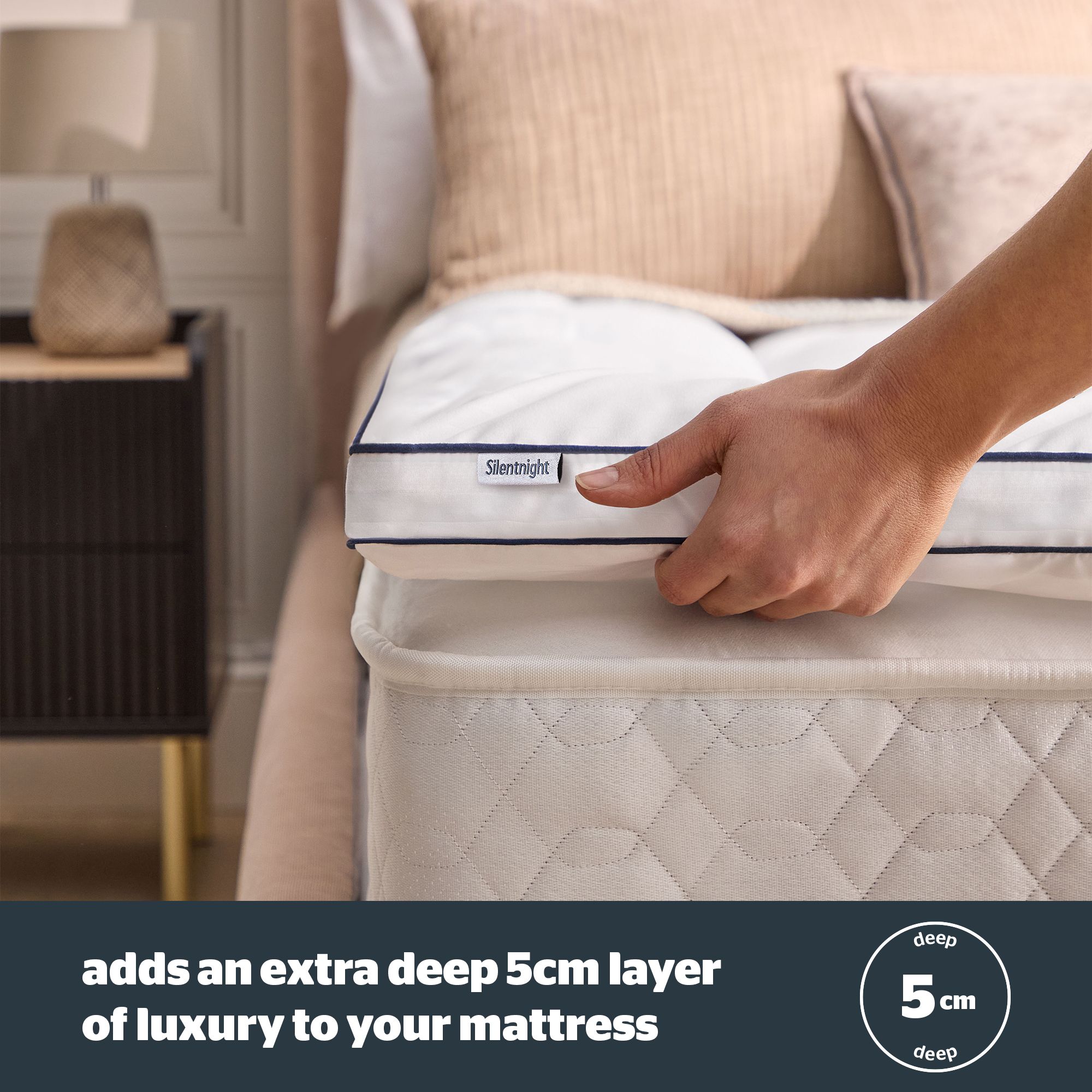 Hotel Collection White Single Mattress topper