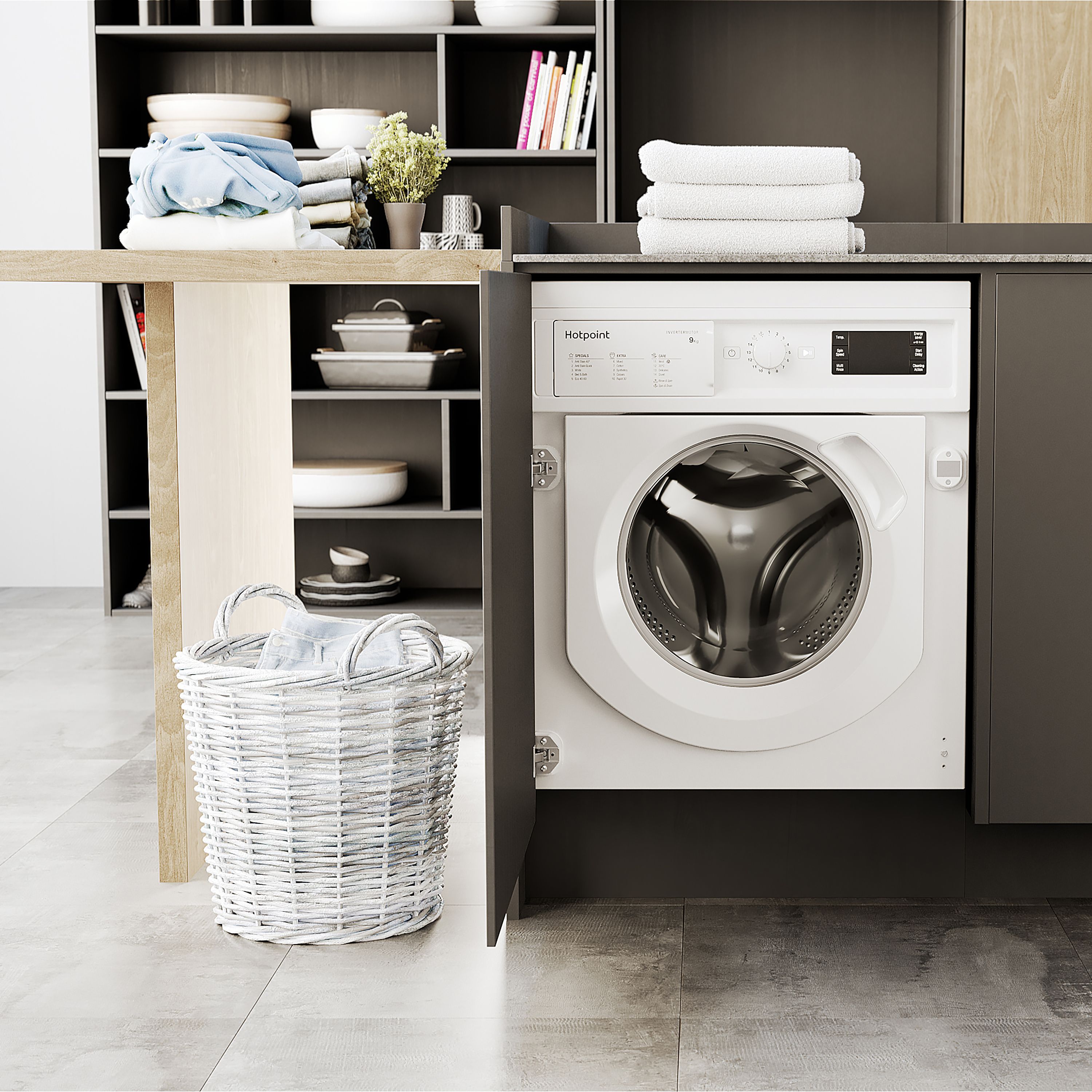Hotpoint BIWMHG91484UK_WH 9kg Built-in 1400rpm Washing machine - White