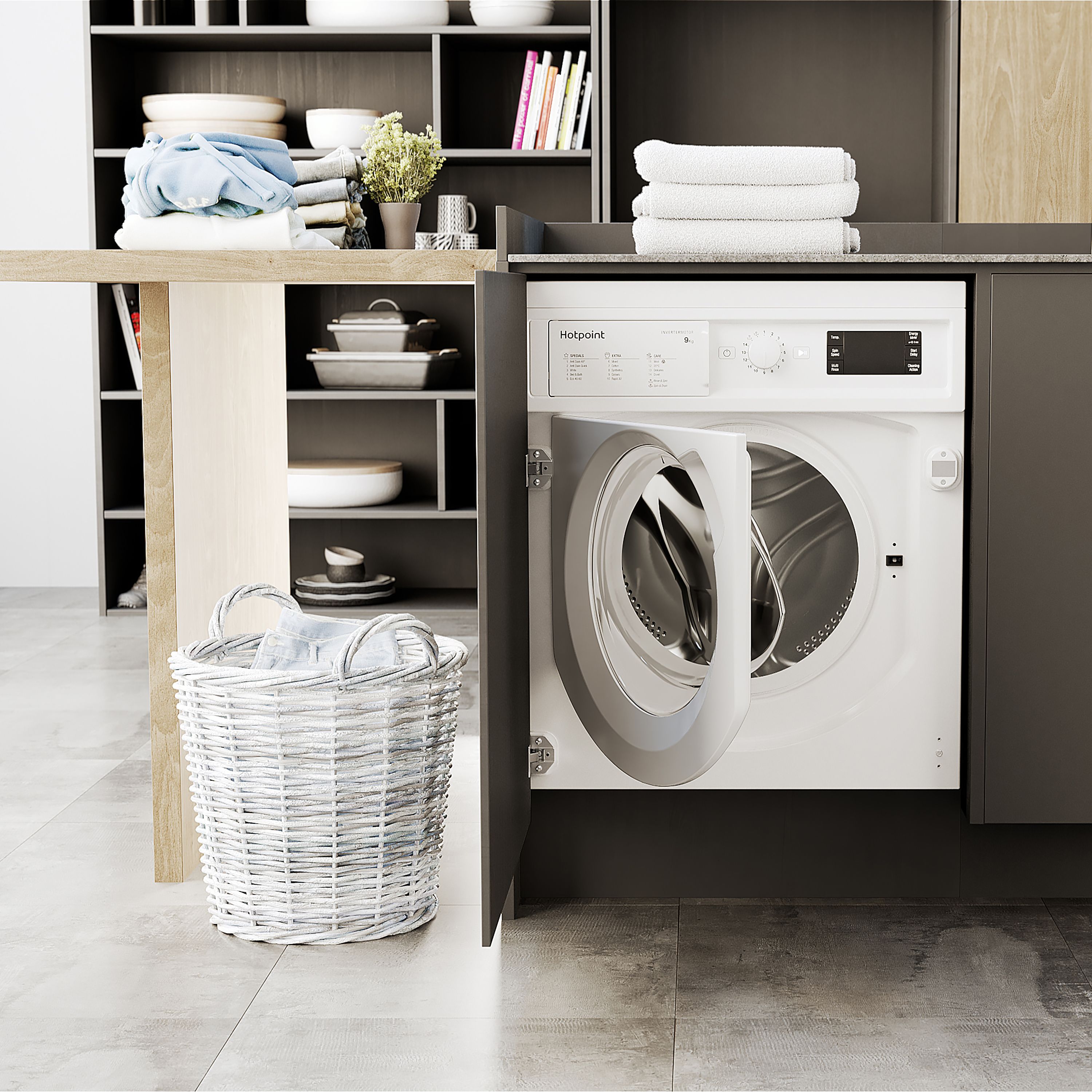 Hotpoint BIWMHG91484UK_WH 9kg Built-in 1400rpm Washing machine - White