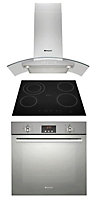 Hotpoint CRA641DC, SBS638CXS, HDA6.5AB Stainless steel Oven, hob & cooker hood pack